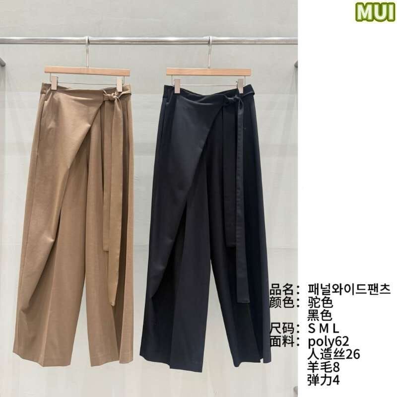 MU7220 側邊綁帶前片寬褲