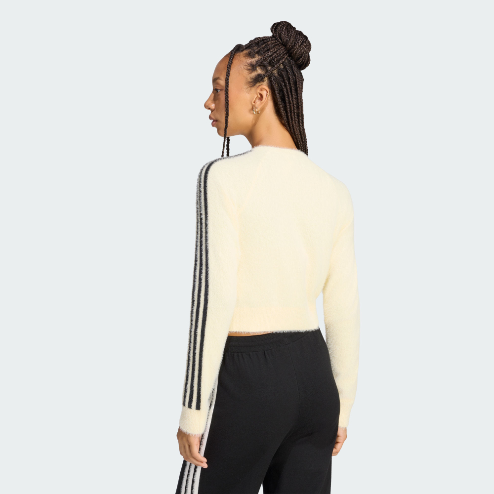 ADIDAS ORIGINALS 米白 針織 毛絨 排扣 外套 女裝 LC8162