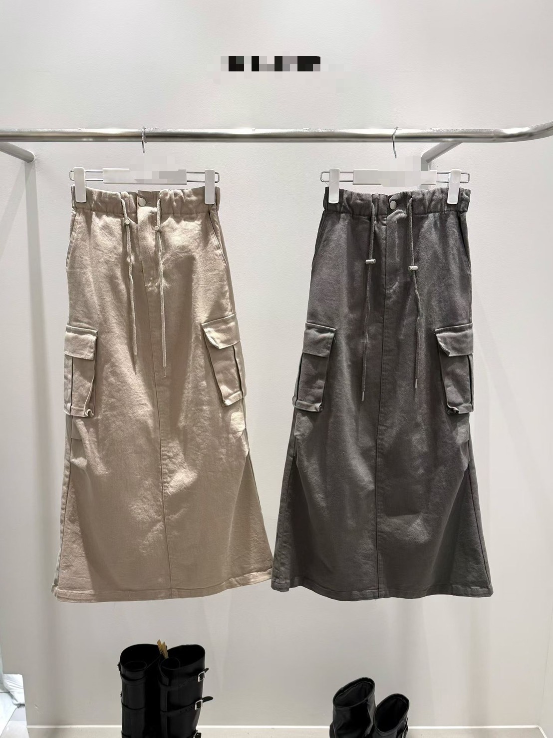 鬆緊綁帶口袋長裙