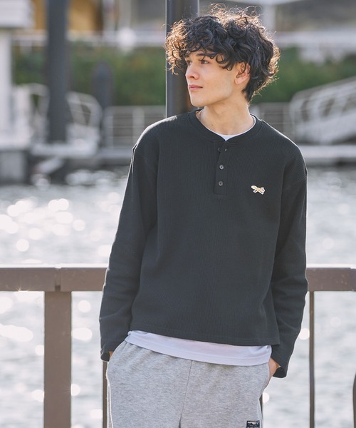 日本 Penneys x mono-mart Waffle Henley T-Shirt [ls1006]