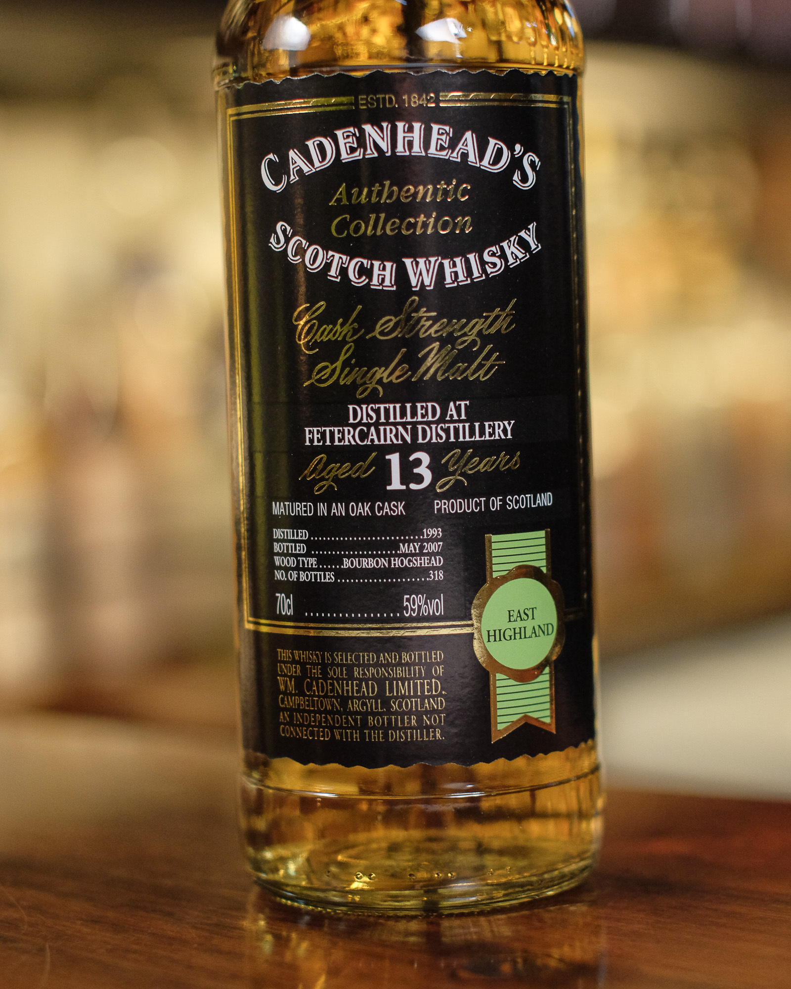 Fetercairn 1993/2007 13YO Bourbon Hogshead 59% Cadenhead's