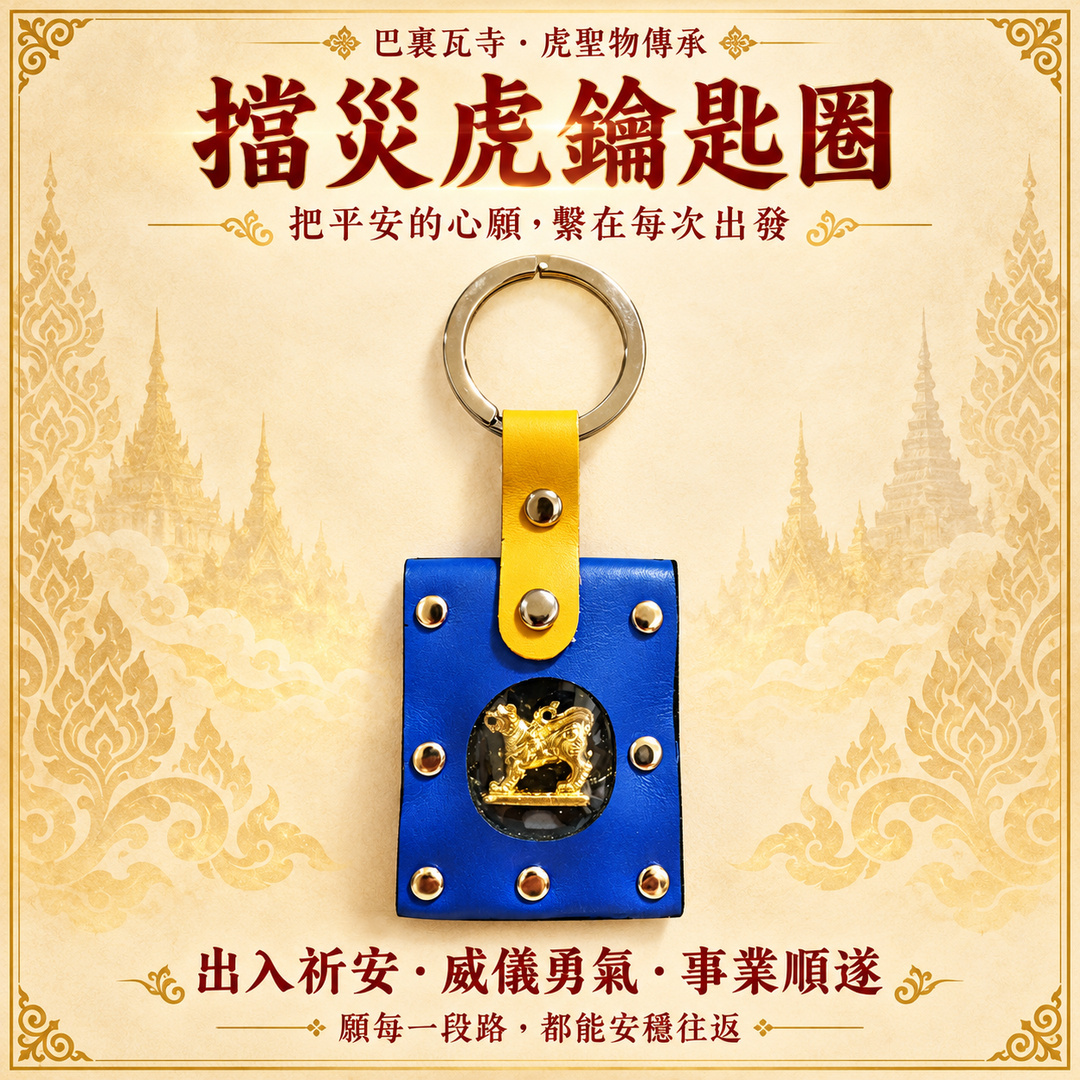 巴裏瓦寺擋災虎鑰匙圈新版主圖：把平安的心願，繫在每次出發