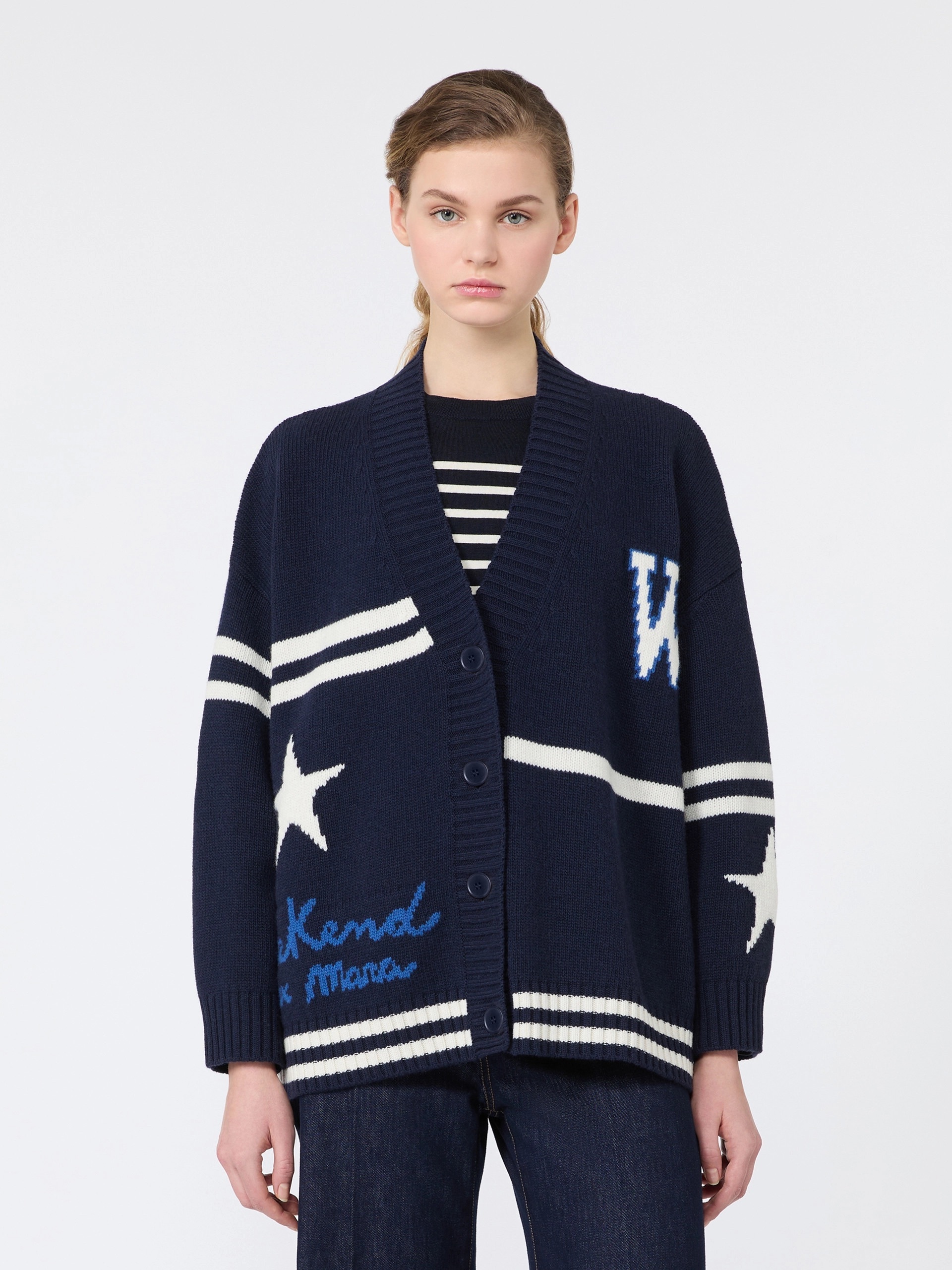Max Mara 星星字母V領針織外套