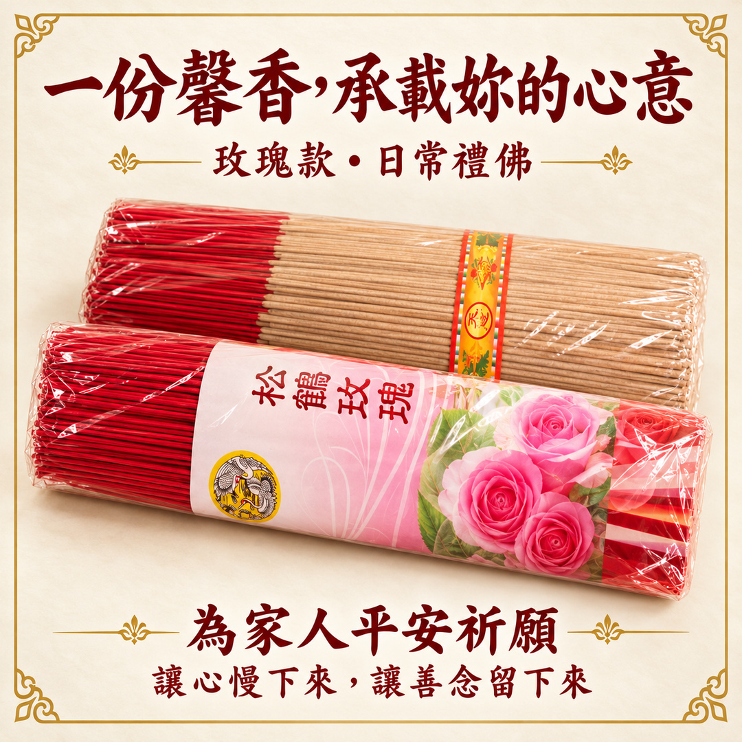 供佛用線香・玫瑰款｜一份馨香，承載妳的心意