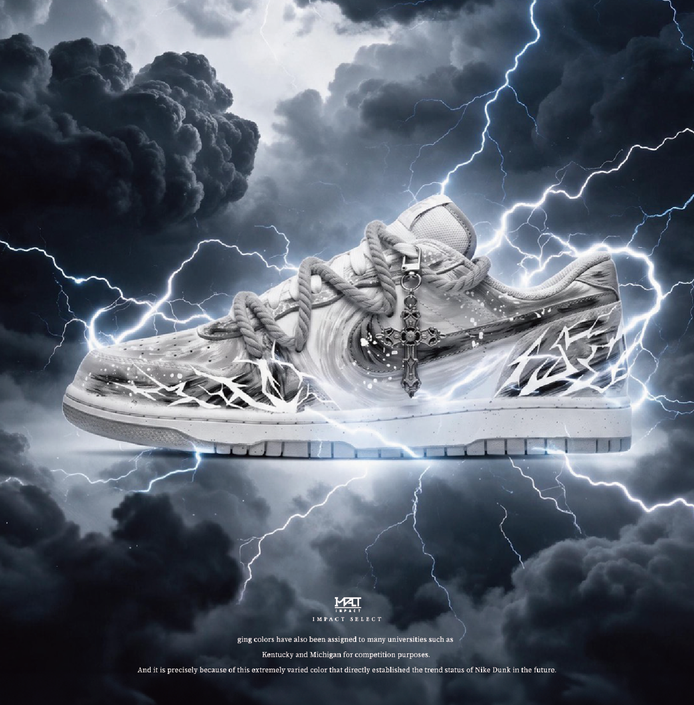 【訂製款】Nike Big  天罰降臨 神威風暴 漸層 潑墨 爆裂紋