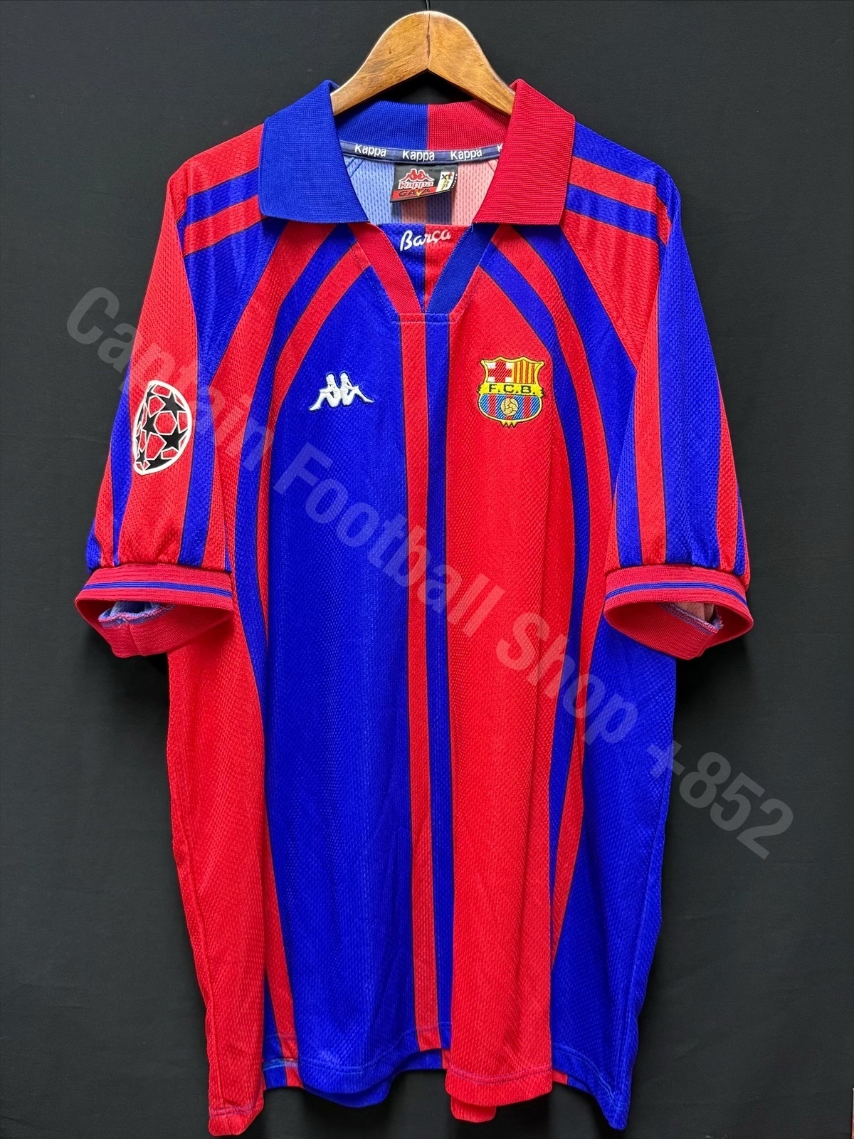 (Signed) FC Barcelona 1997-1998 UEFA Champions League Kappa Home Shirt #11 RIVALDO