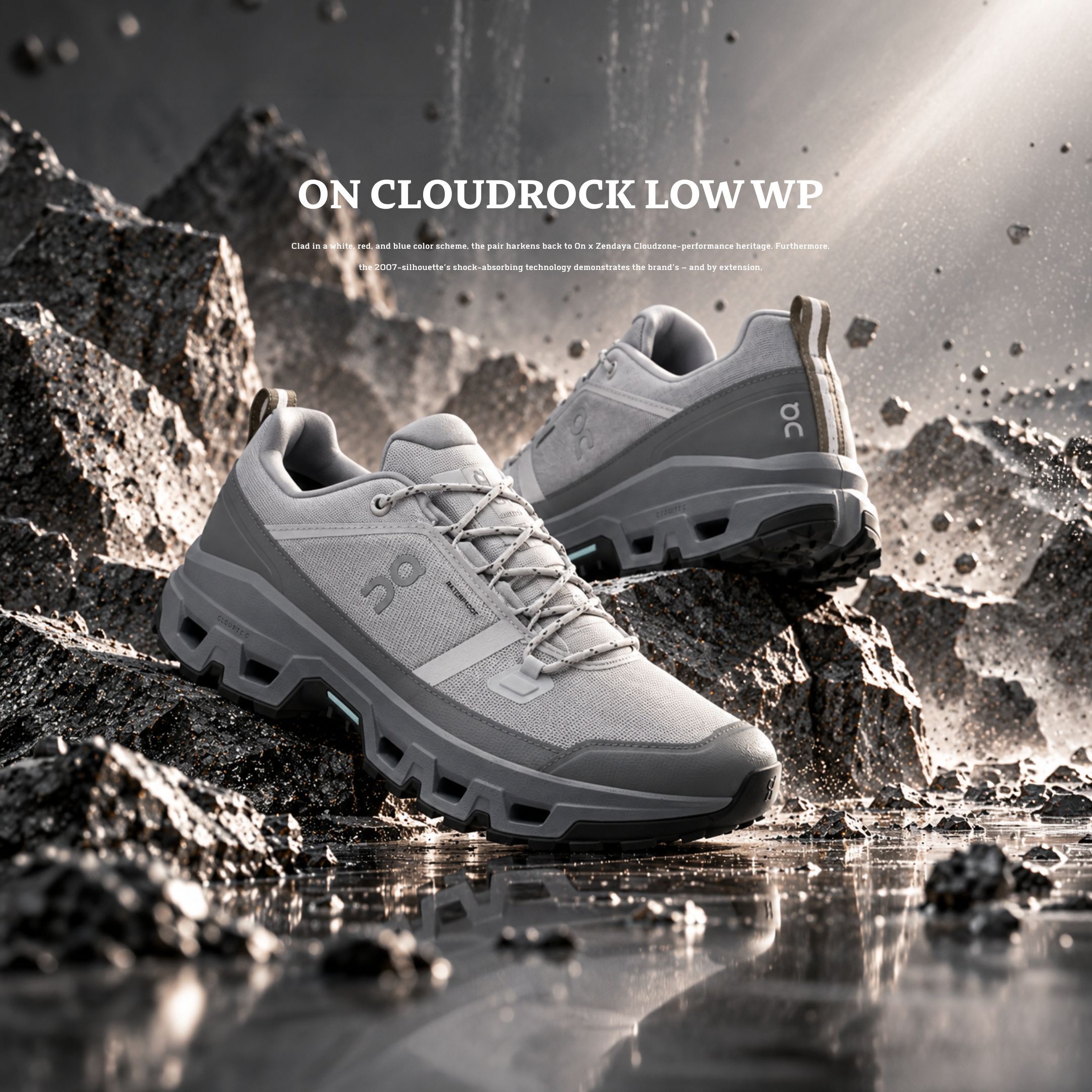 NICEDAY 代購 On Cloudrock Low WP 灰 冰灰 灰色 中性灰 白灰 3MF10251472
