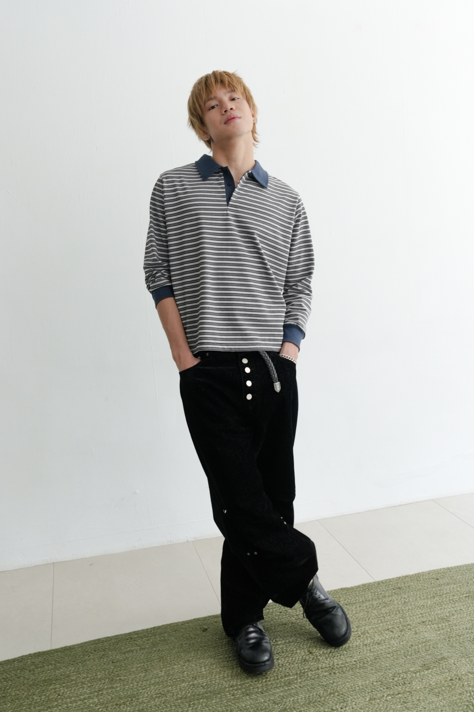 rua stripe rugby tee #上衣