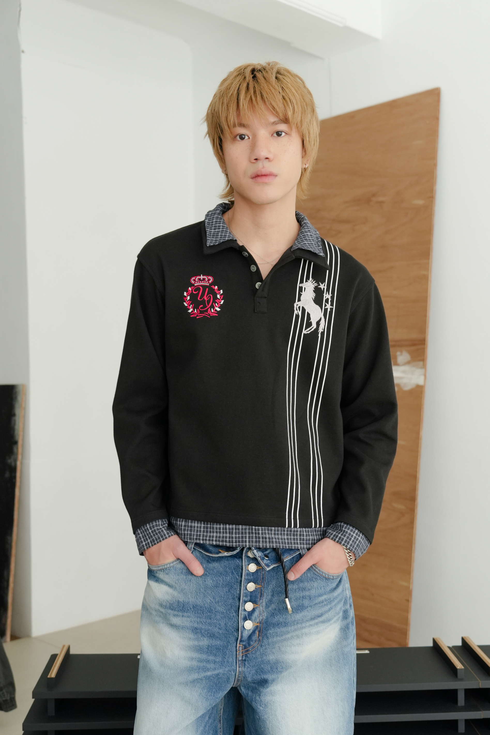 shirt layered collar tee #上衣