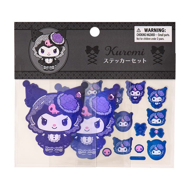 日本 Sanrio Kuromi 生日 單色時尚系列 貼紙
