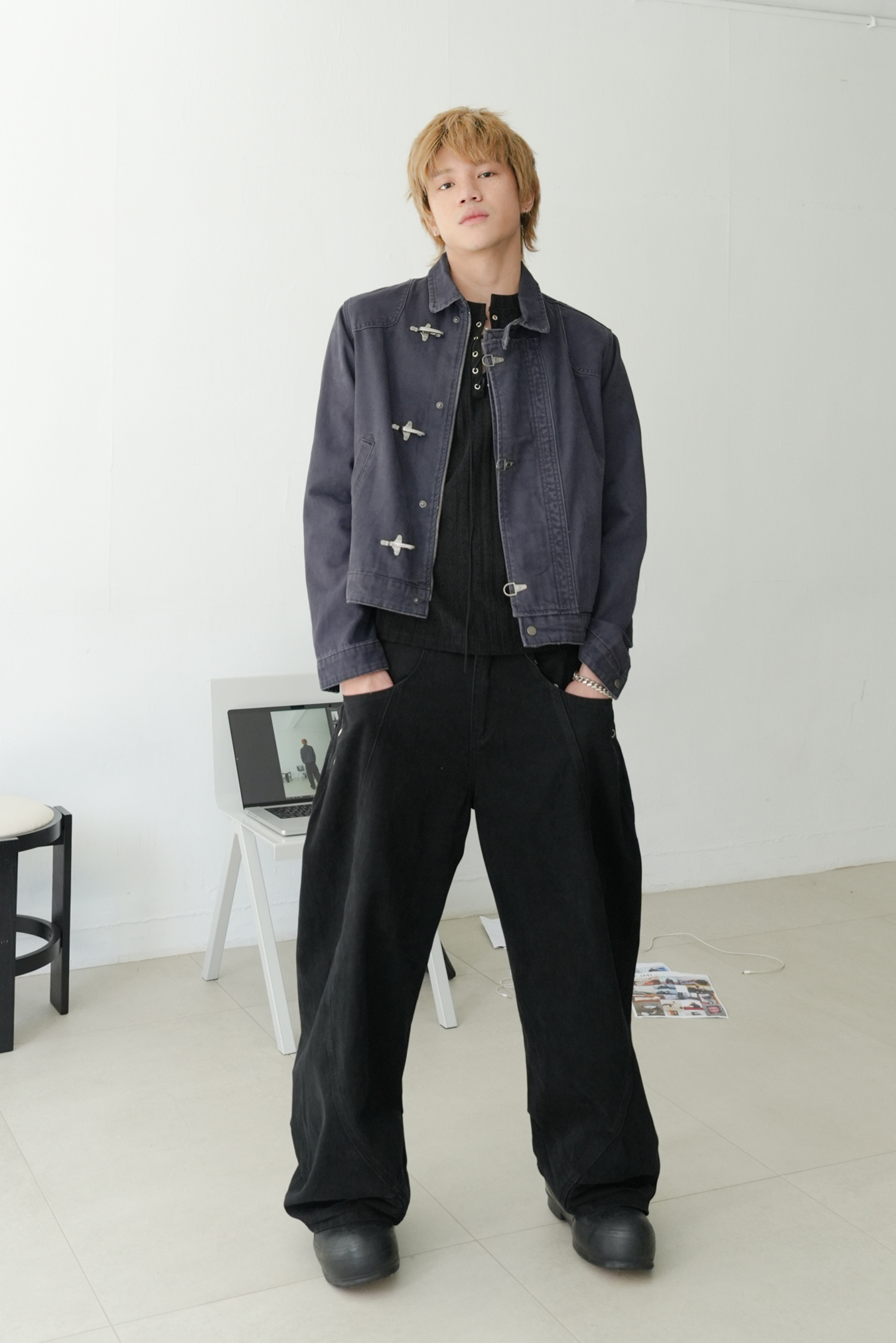 waist hook crop jacket #外套