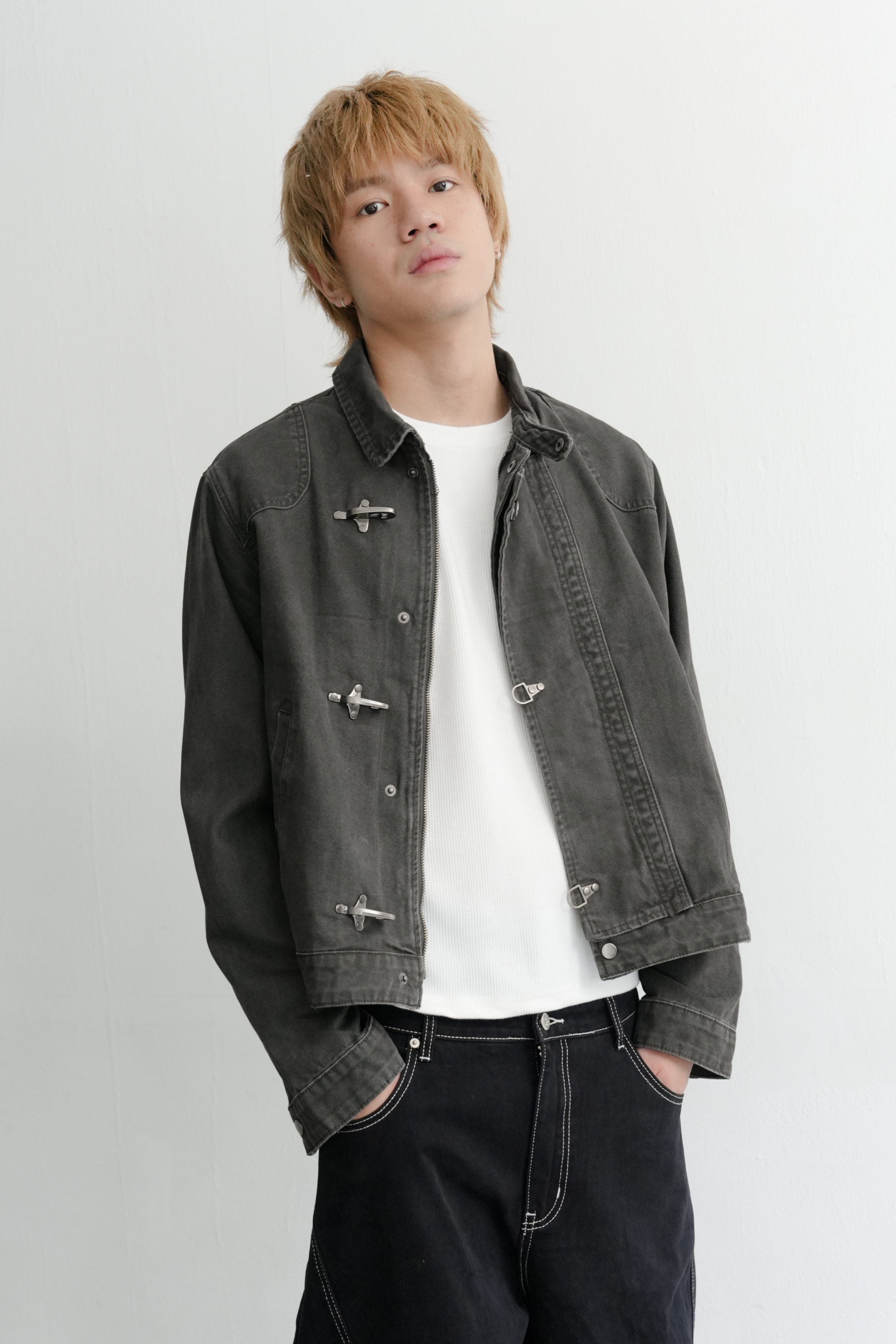 waist hook crop jacket #外套