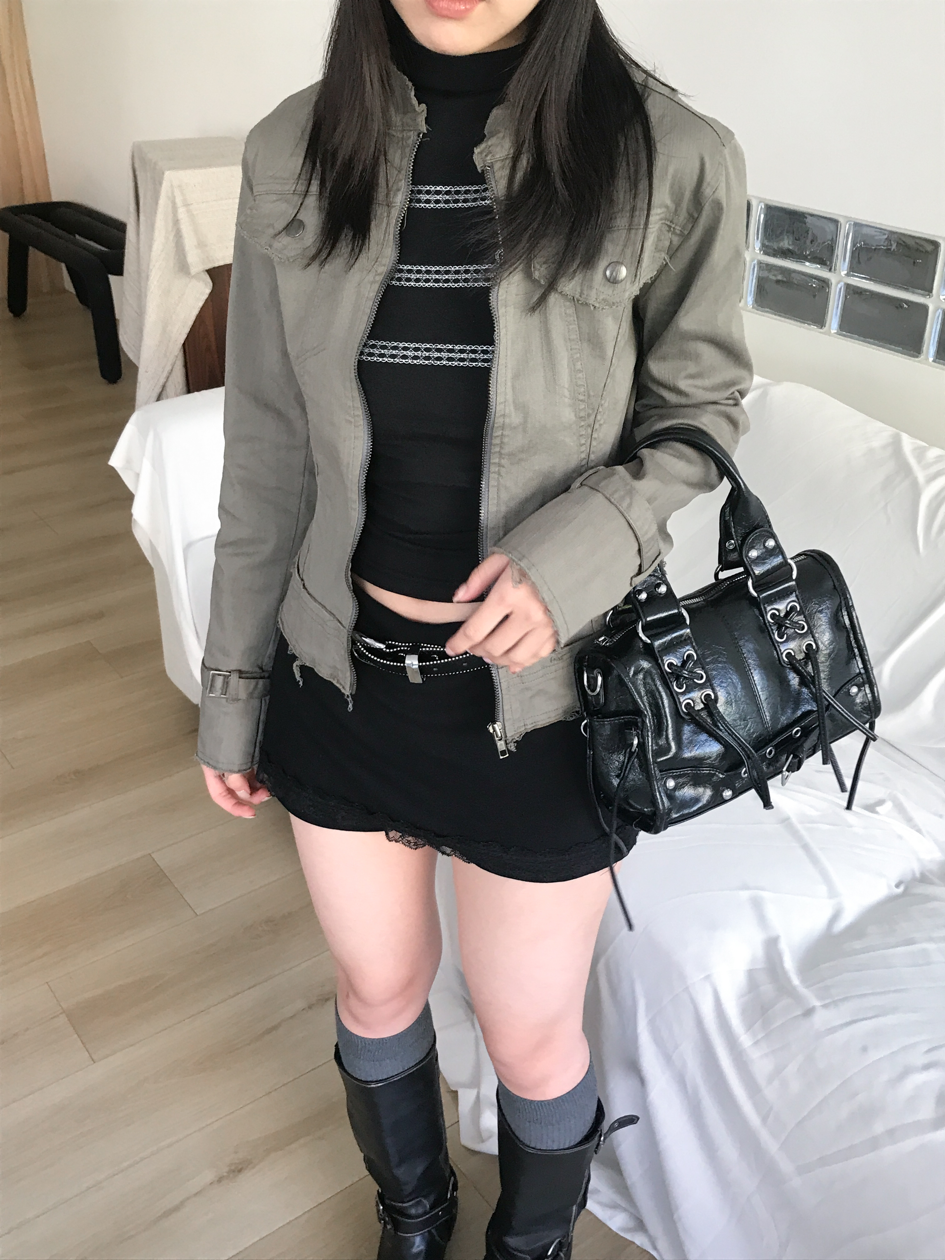 washing stitch jacket #外套