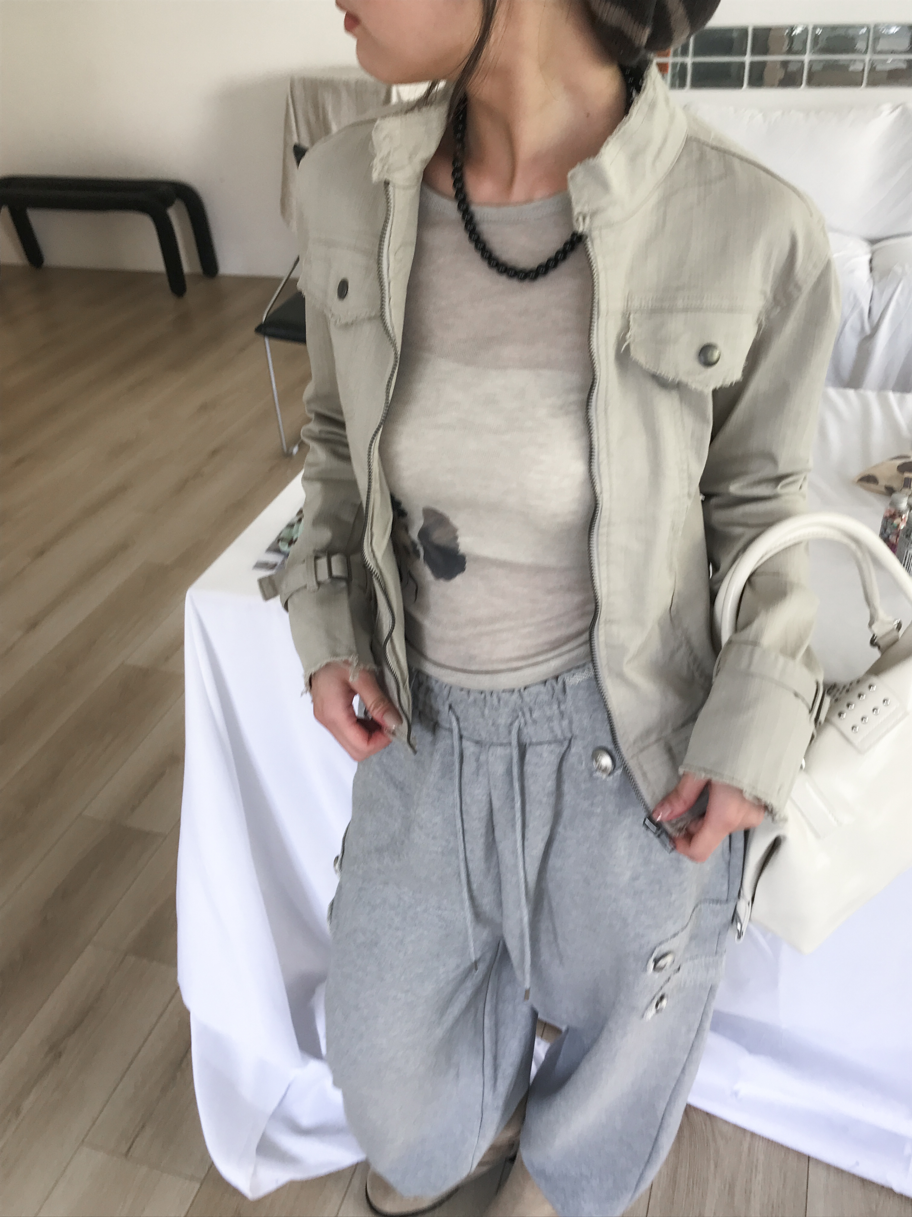 washing stitch jacket #外套