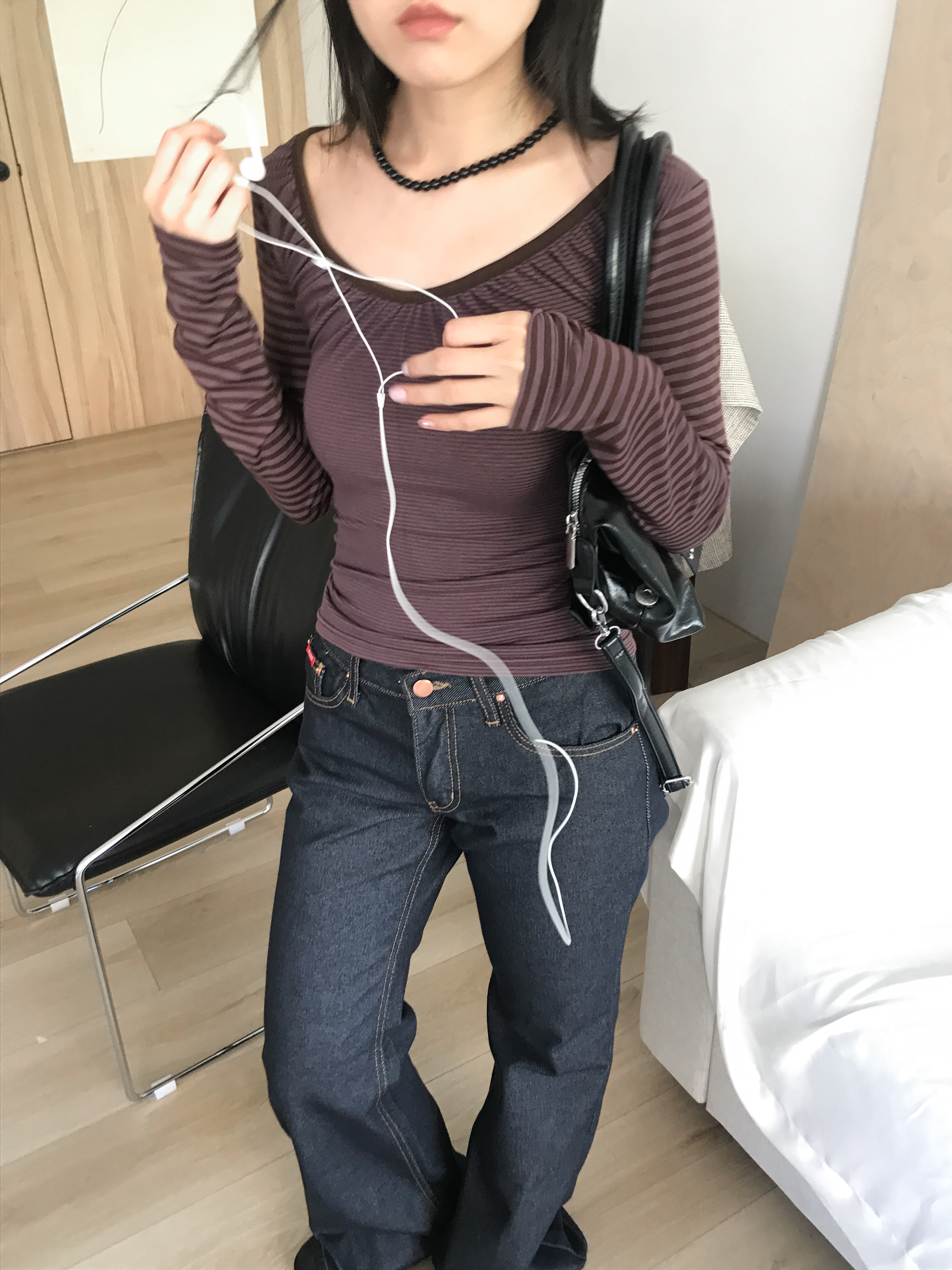 otter shirring tee #上衣