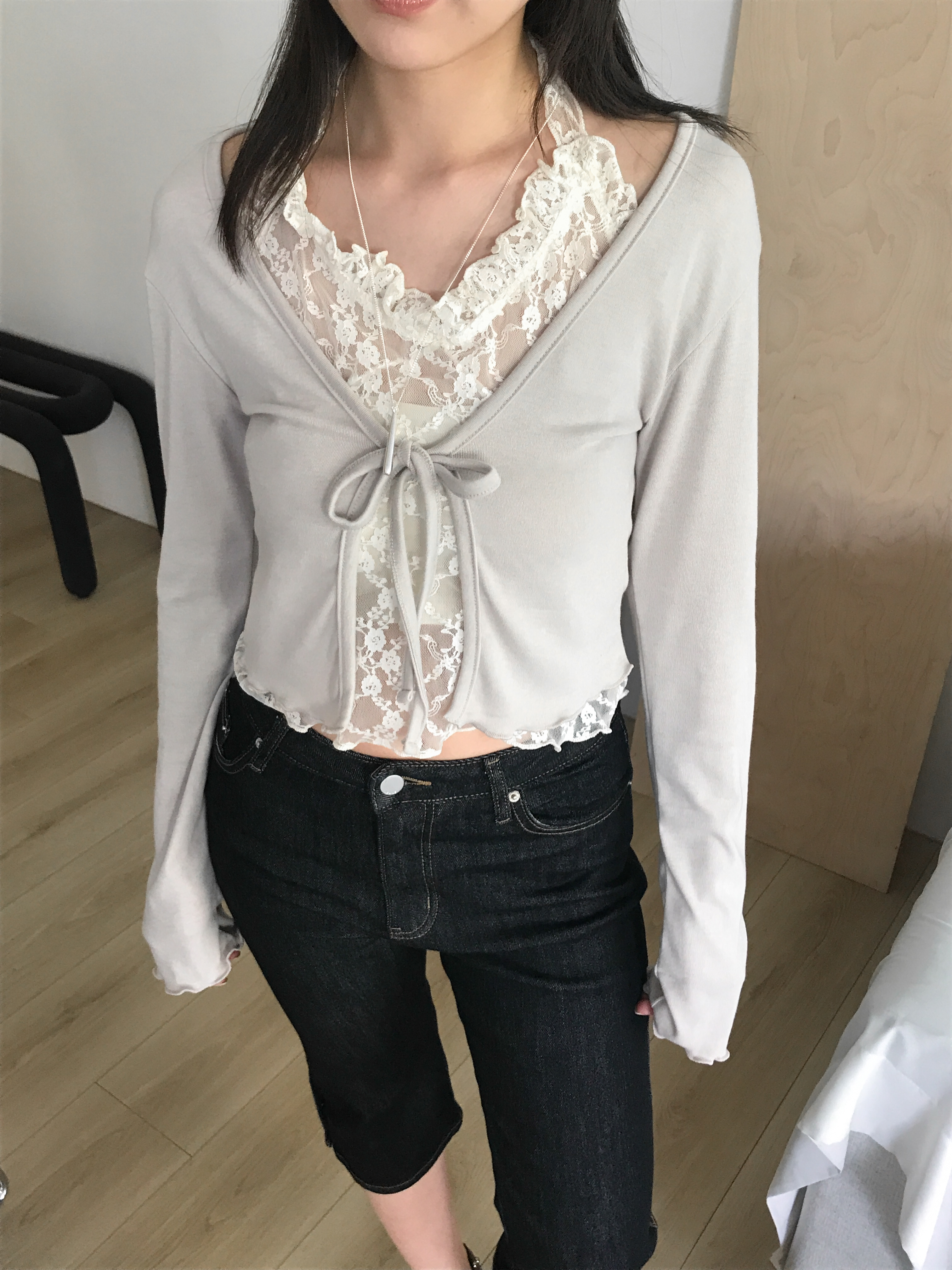 diamond cardigan tee #上衣