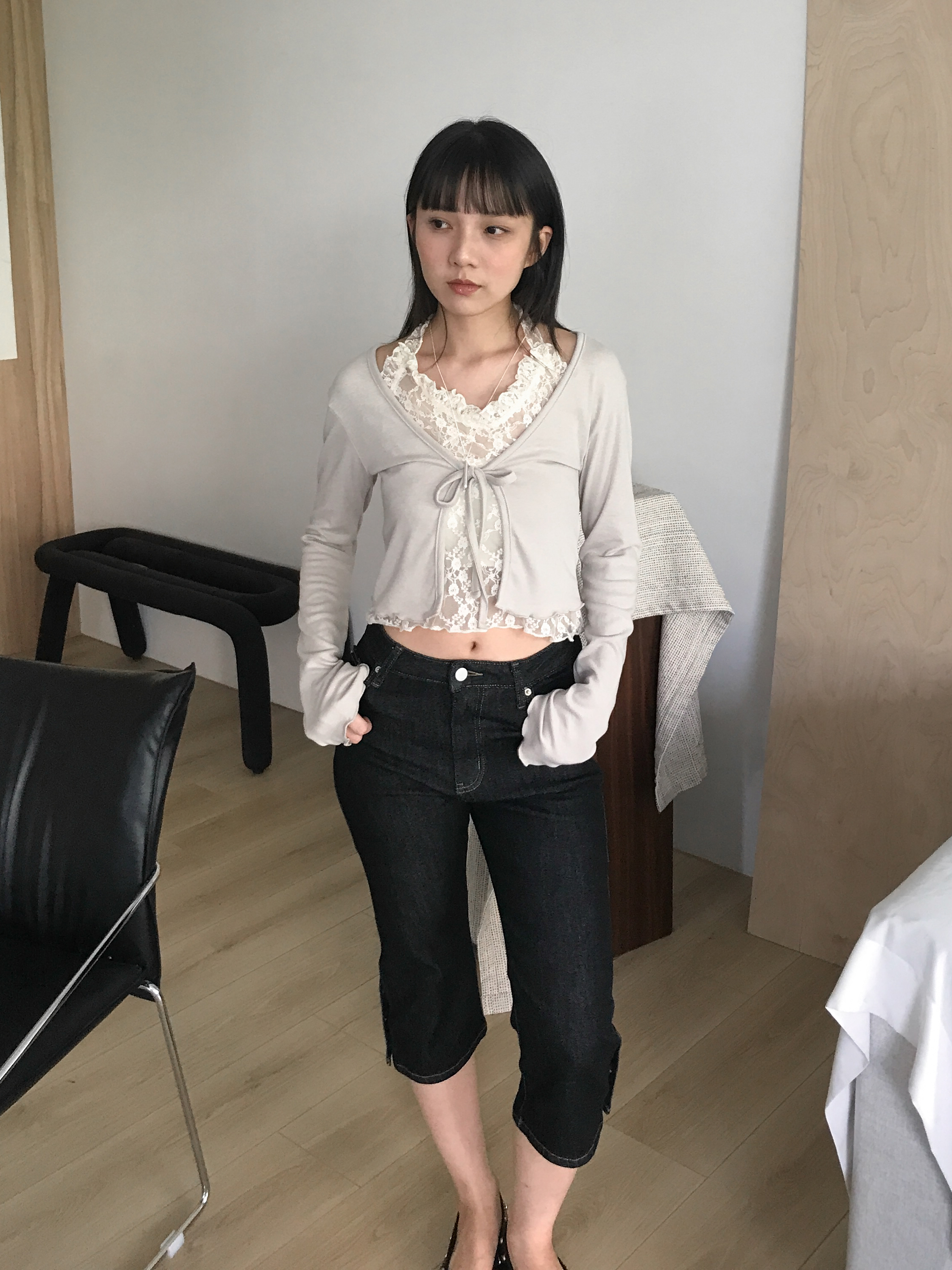 diamond cardigan tee #上衣