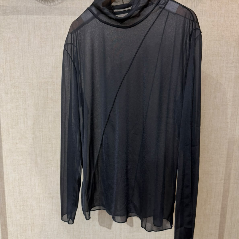 TOP-CCG1009-054 網紗高領長袖上衣(E0921)(8858) (A54)