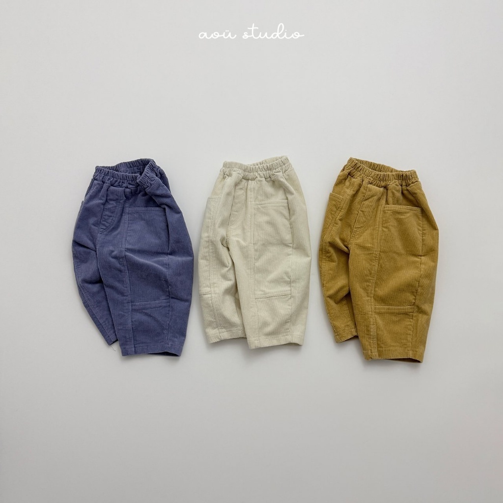 正韓冬Aoustudio 嫩嬰三色燈芯絨直筒褲