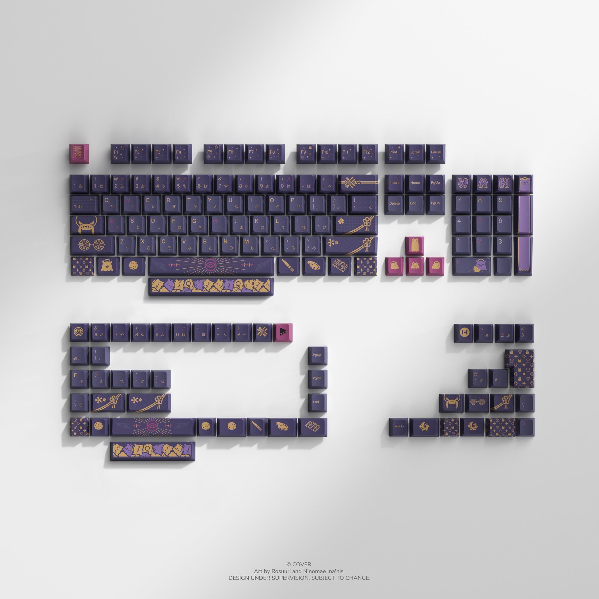 「官品代購」 hololive X HYTE Ninomae Ina'nis Keycap Set and Desk Pad Bundle🐙Ninomae Ina'nis