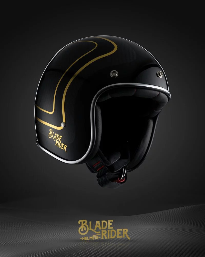 BLADE RIDER 二代 BLACK SERIES VIKINGS 金線 復古帽 3/4罩 碳纖材質