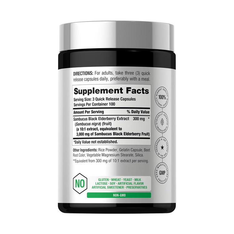 Horbäach Elderberry 3000 mg , 300 Capsules