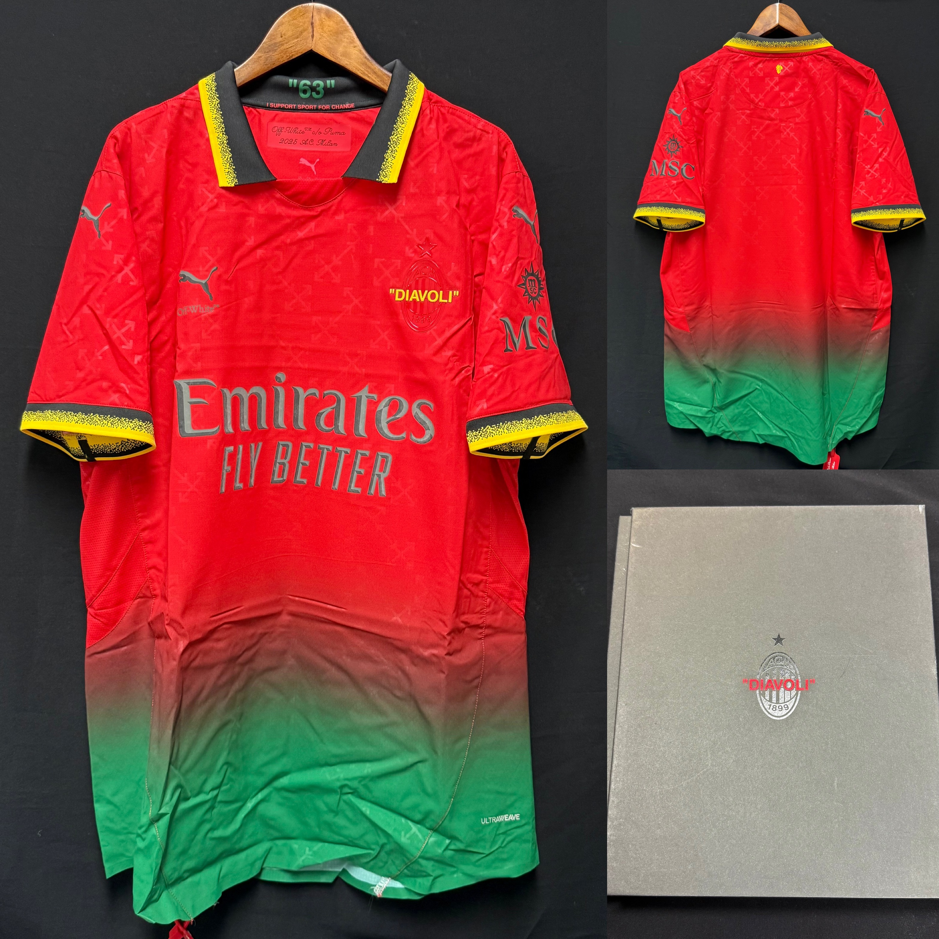 (Boxset) AC Milan 2024-2025 Puma x Off-White Red Authentic Player Shirt