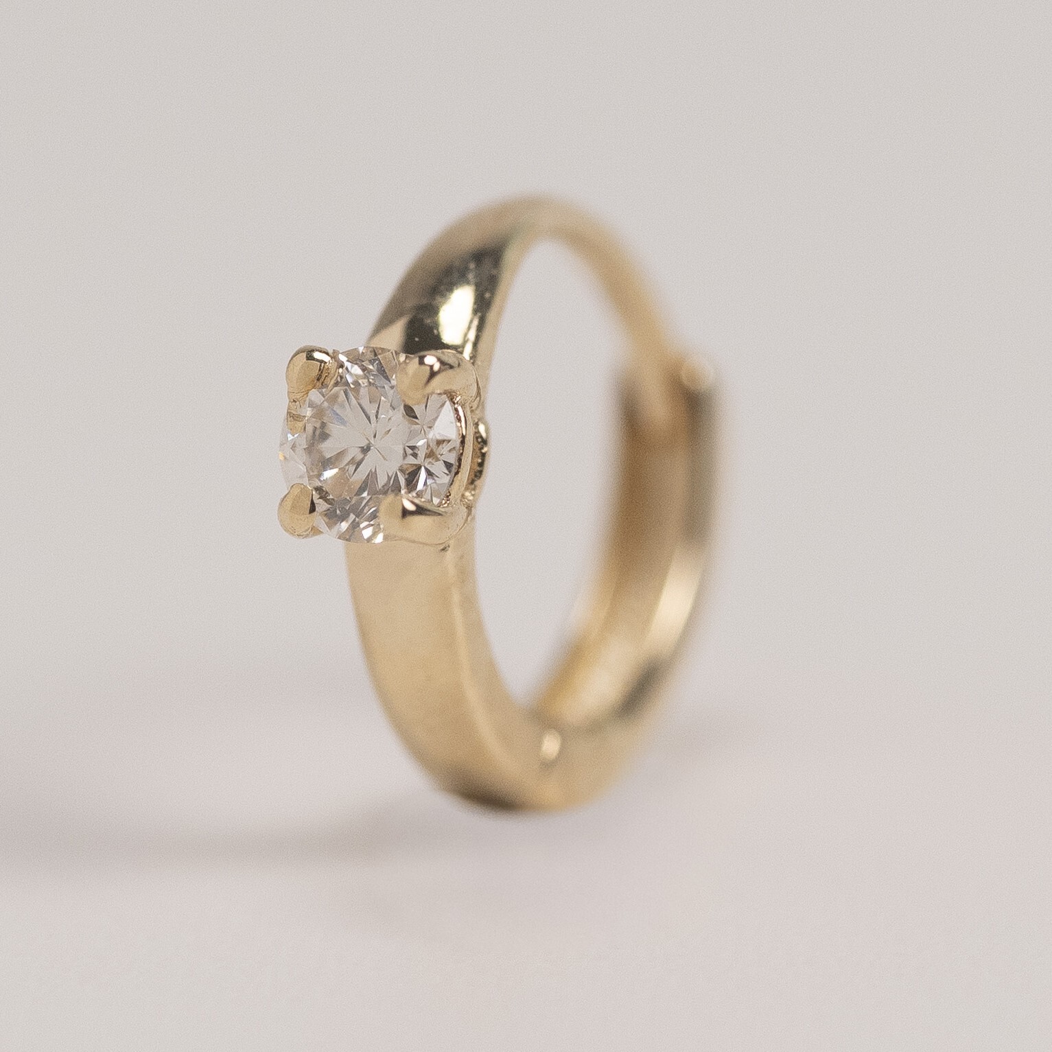 18K Inner 6mm Diamond Hoop Earring