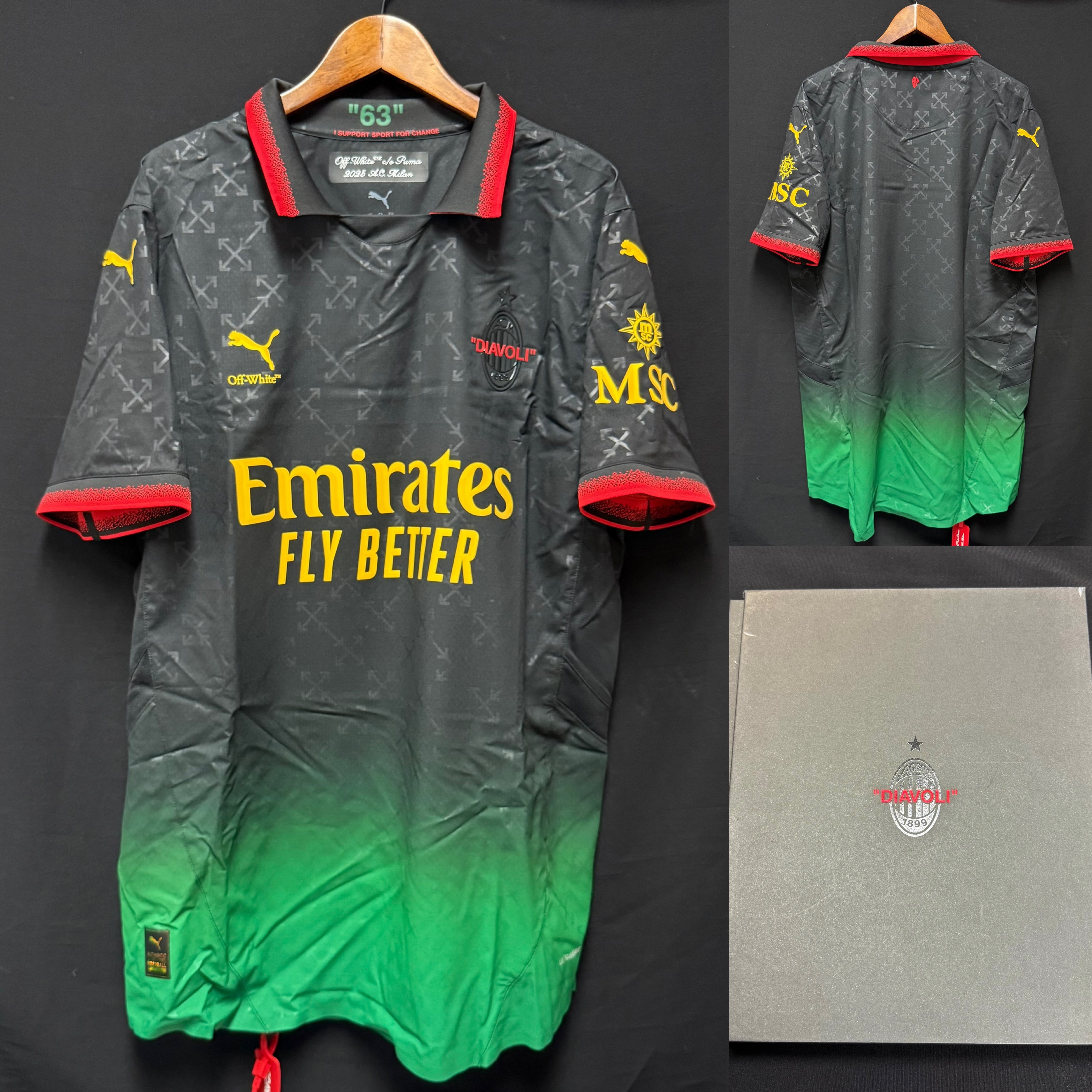 (Boxset) AC Milan 2024-2025 Puma x Off-White Black Authentic Player Shirt