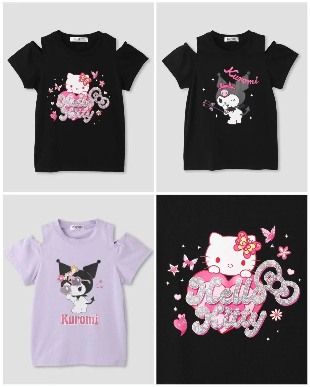 【預購】JM100906 Sanrio 甜酷露肩短袖 T 恤系列