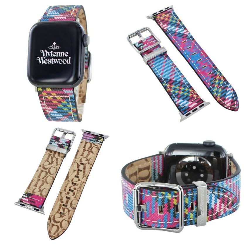 VVS32LMT Vivienne Westwood 格紋設計的 Apple Watch 專用替換皮革／複合材質錶帶