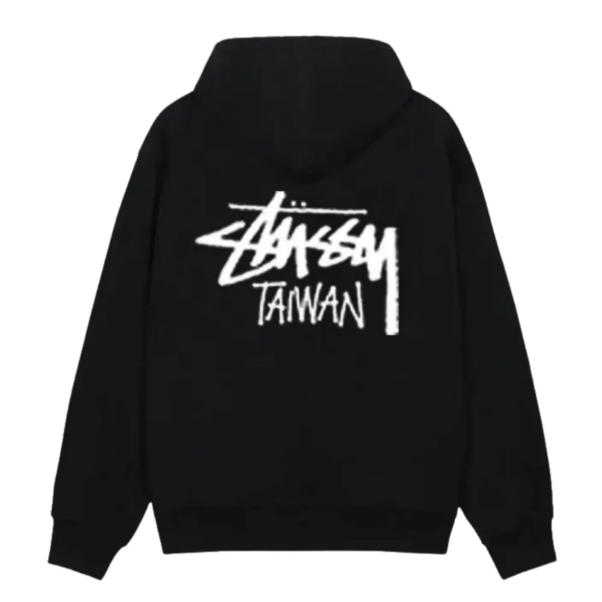STUSSY TAIWAN  ZIP HOODED SWEATSHIRT 草寫 LOGO  台灣限定 拉鍊外套 黑色/灰色-3973985