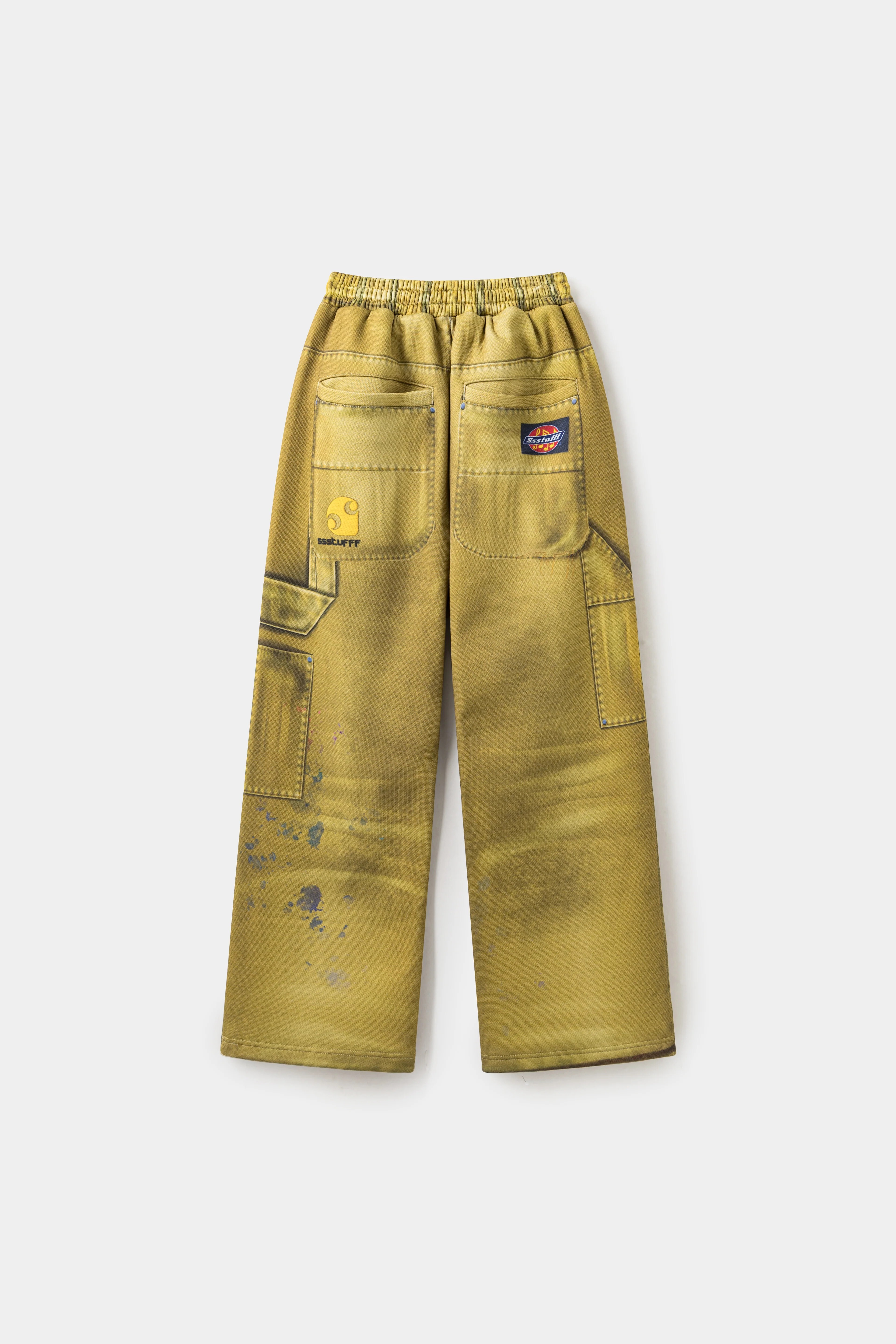 【Focus Store】現貨秒發 SSSTUFFF Distressed Printed Double Knee Sweatpants "Yellow" 黃色