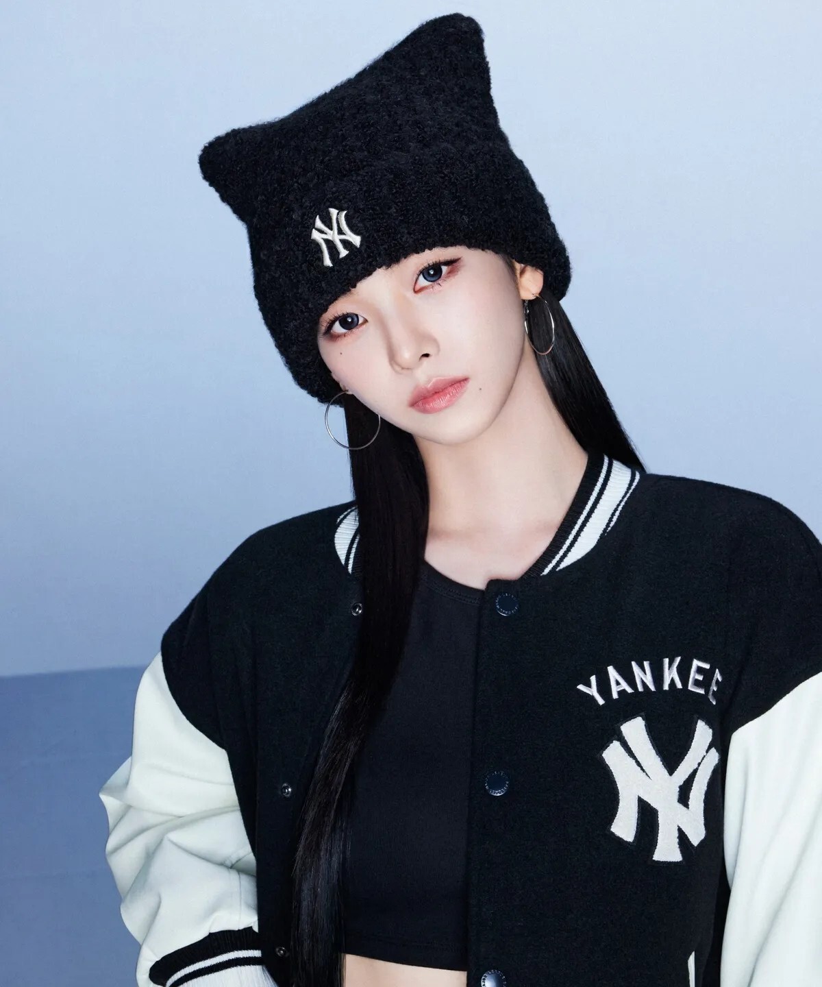 【OWN】MLB Korea 毛帽 貓耳帽 Karina 同款 新品 刺繡 秋冬 經典LOGO 不分男女 黑 白 卡其 深藍 咖啡 藍 粉 灰