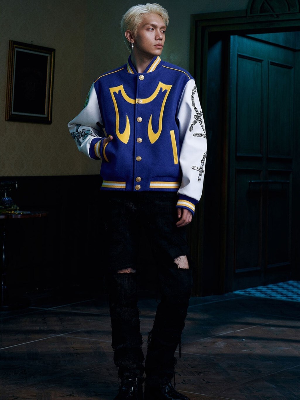 MEDM X Hunter × Hunter Collaboration Series Kurapika Embroidered Baseball Jacket