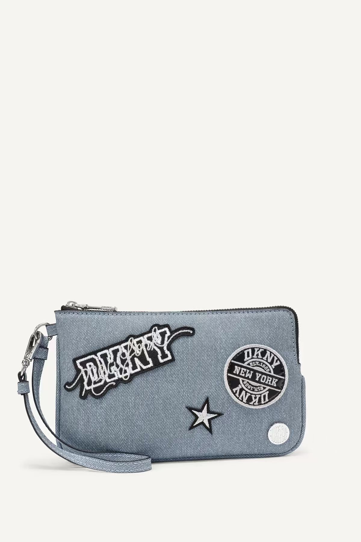 【預購】DKNY N100916 腕帶手拿包 (淺藍色)