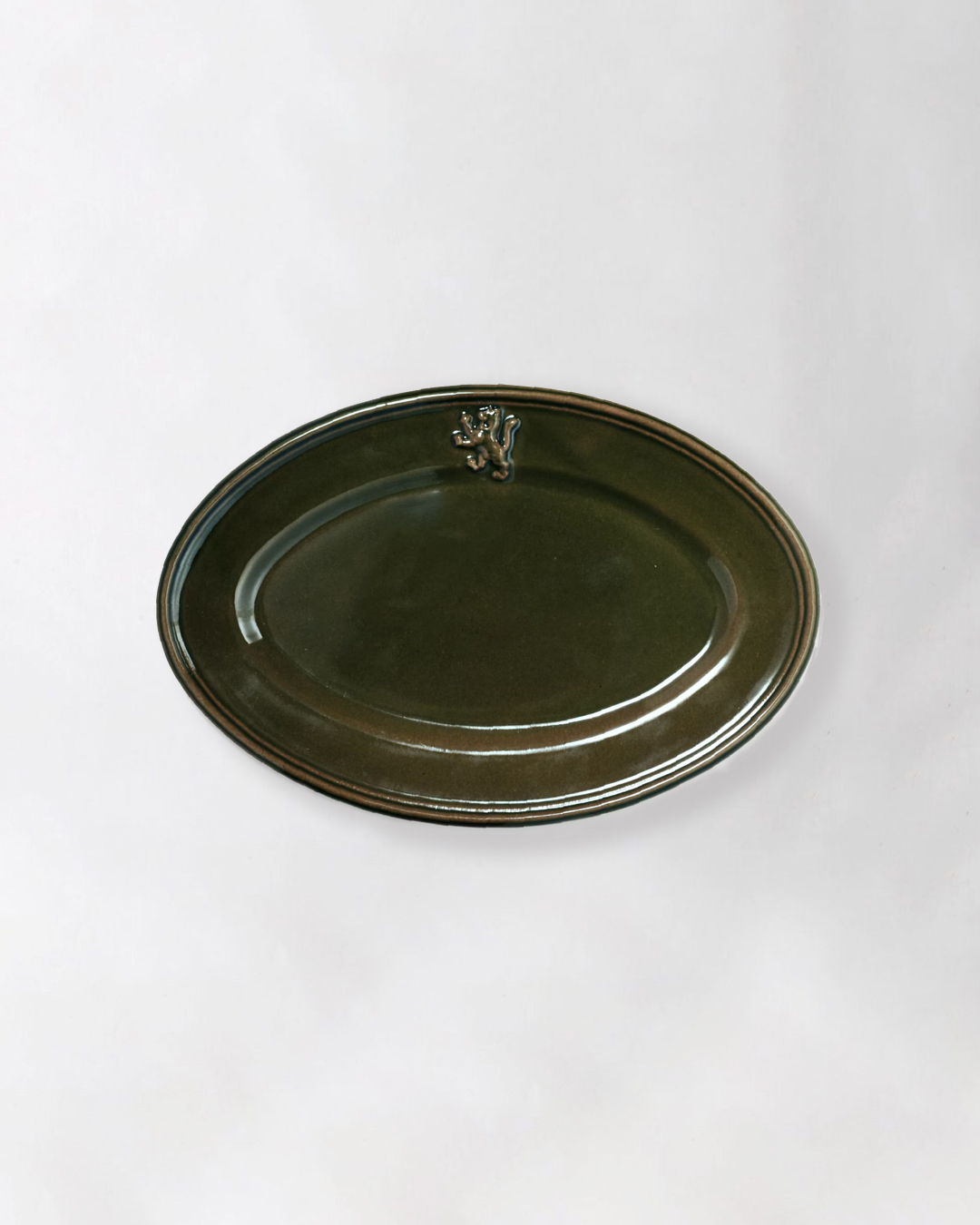 Malta 28cm Oval Plate dark olive green｜studio m'