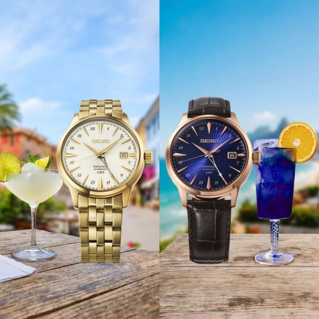 Seiko 精工 PRESAGE Cocktail Time GMT Mechanical Stainless Watch HCB004J HCB004J1 , HCB005J HCB005J1  PRESAGE 雞尾酒時間 GMT 機械不鏽鋼腕錶