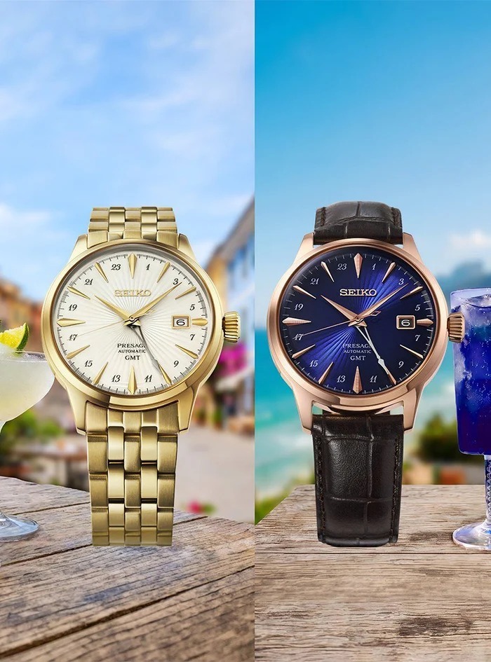 Seiko 精工 PRESAGE Cocktail Time GMT Mechanical Stainless Watch HCB004J HCB004J1 , HCB005J HCB005J1  PRESAGE 雞尾酒時間 GMT 機械不鏽鋼腕錶