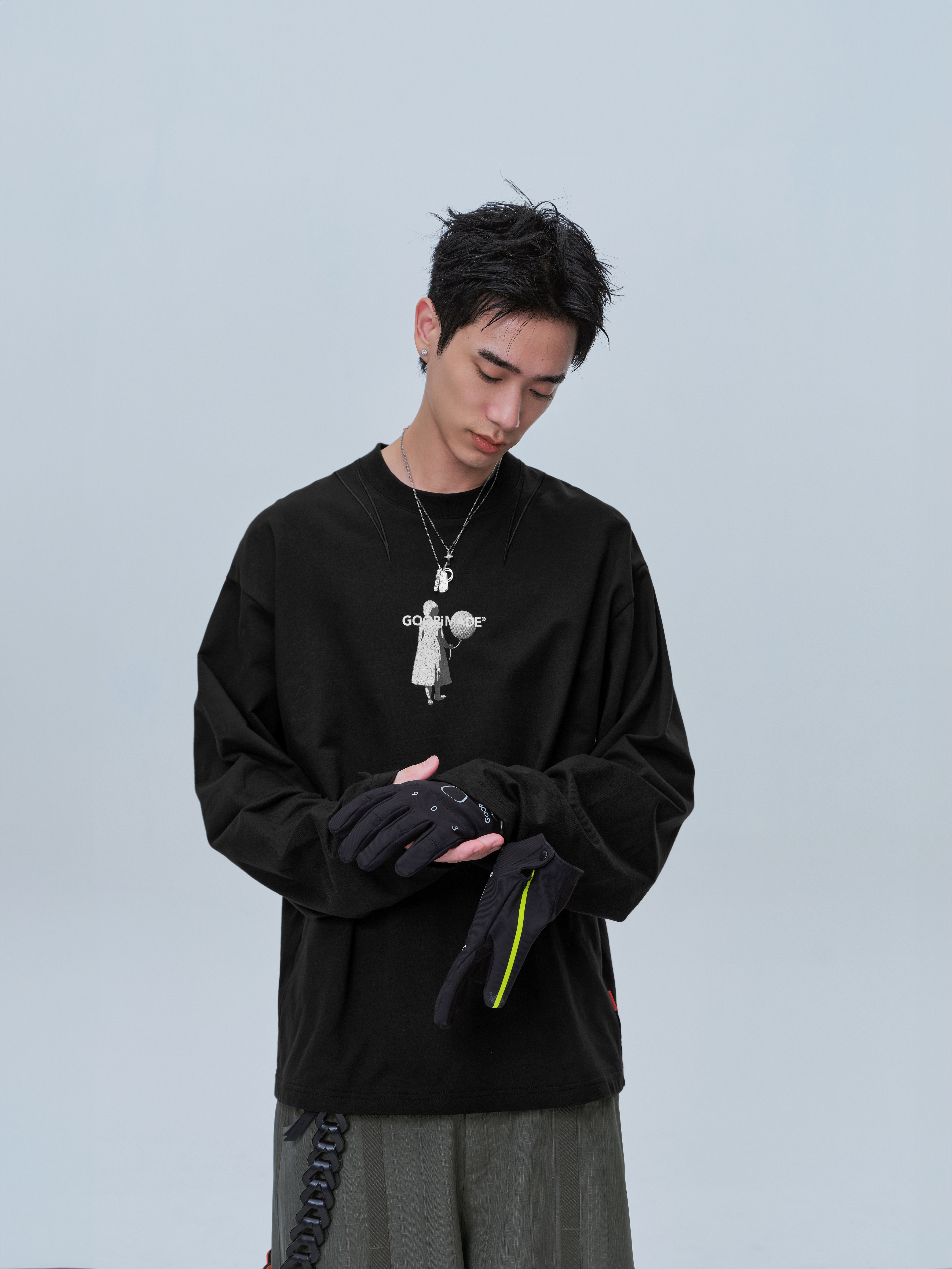 GOOPiMADE GX1 橘色聖光圖像長袖 - Black