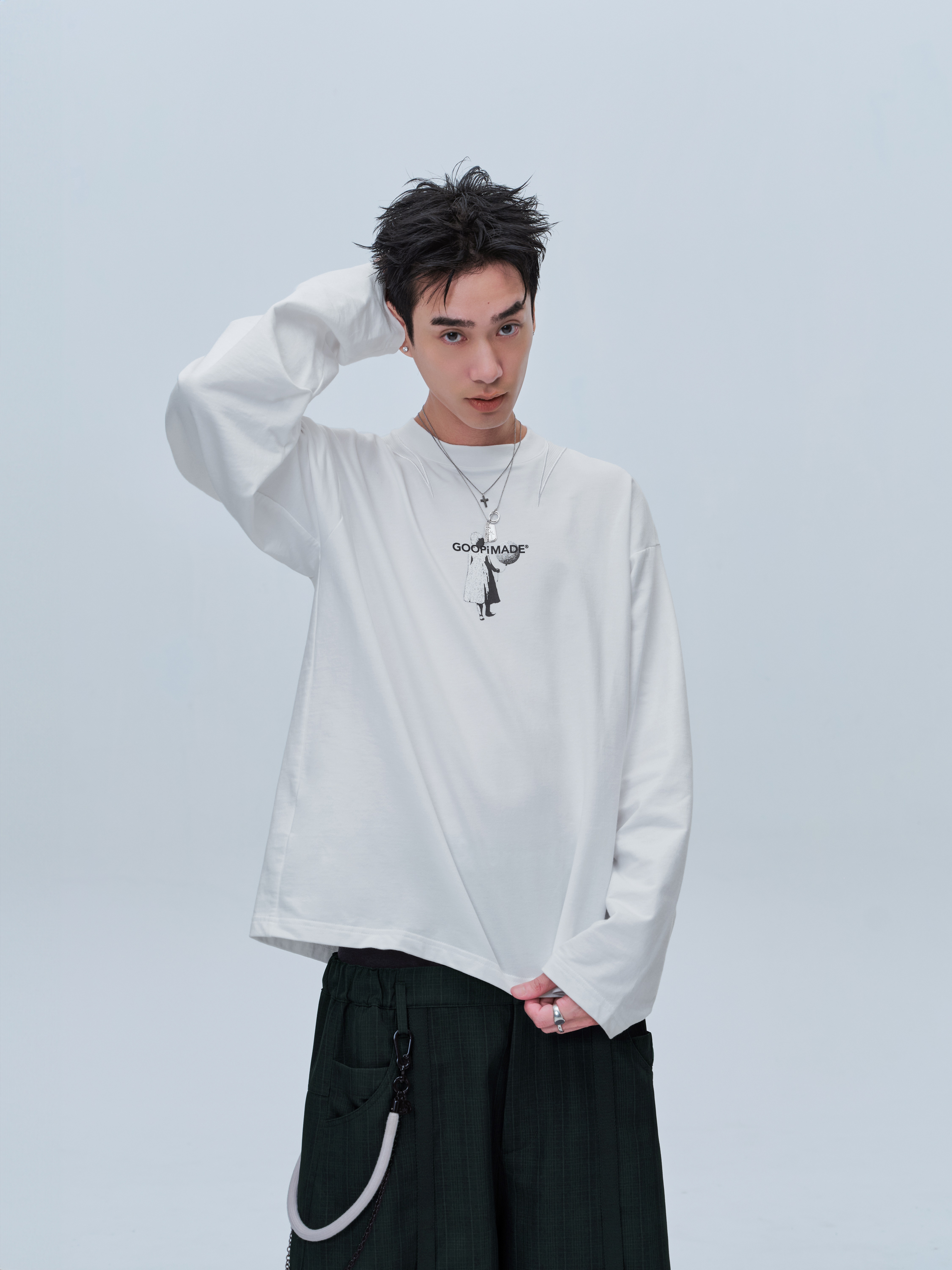 GOOPiMADE GX1 橘色聖光圖像長袖 - White