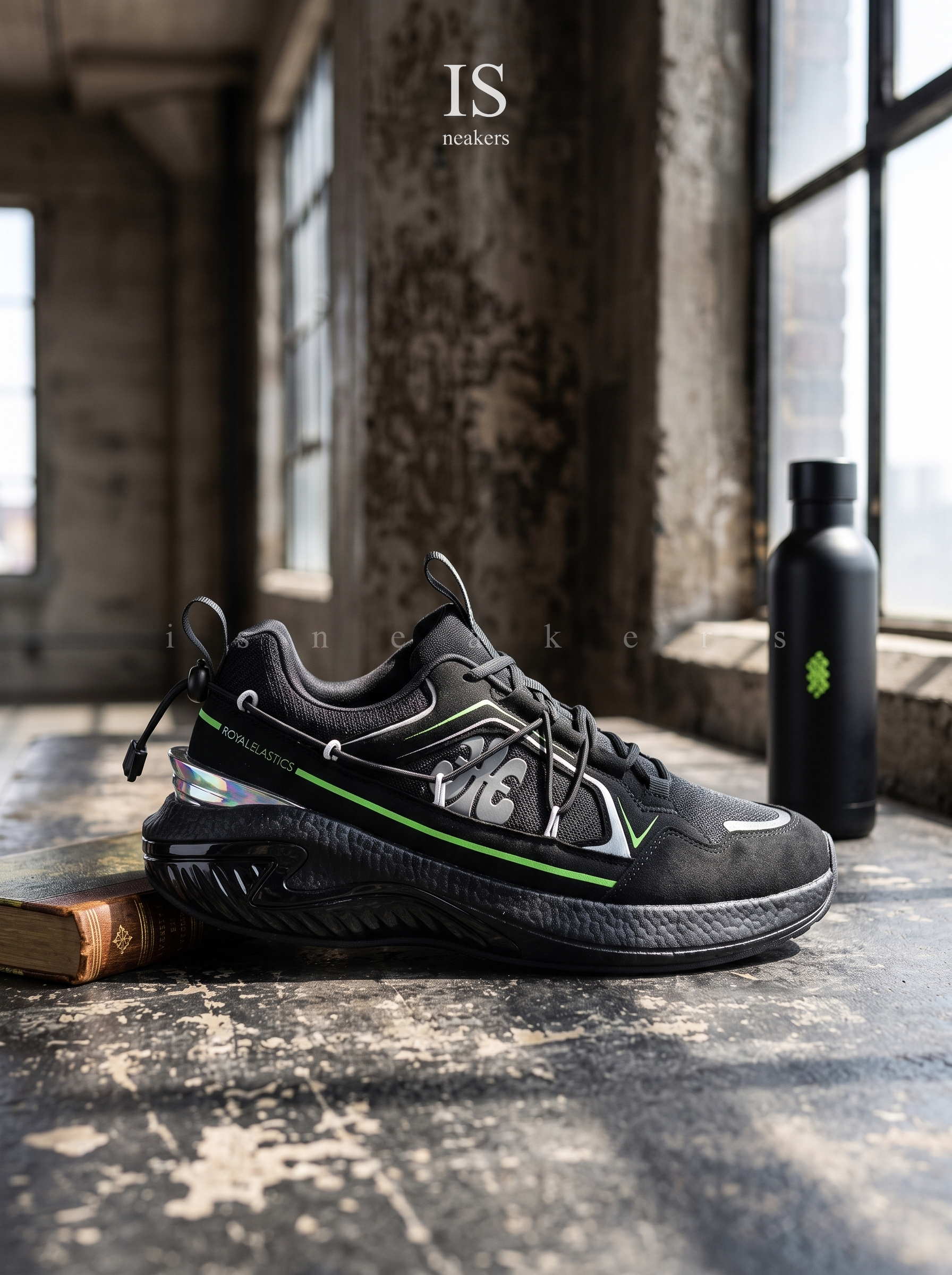 iSNEAKERS｜Royal elastics TRON (Star III) 運動休閒鞋  黑綠 010261-994