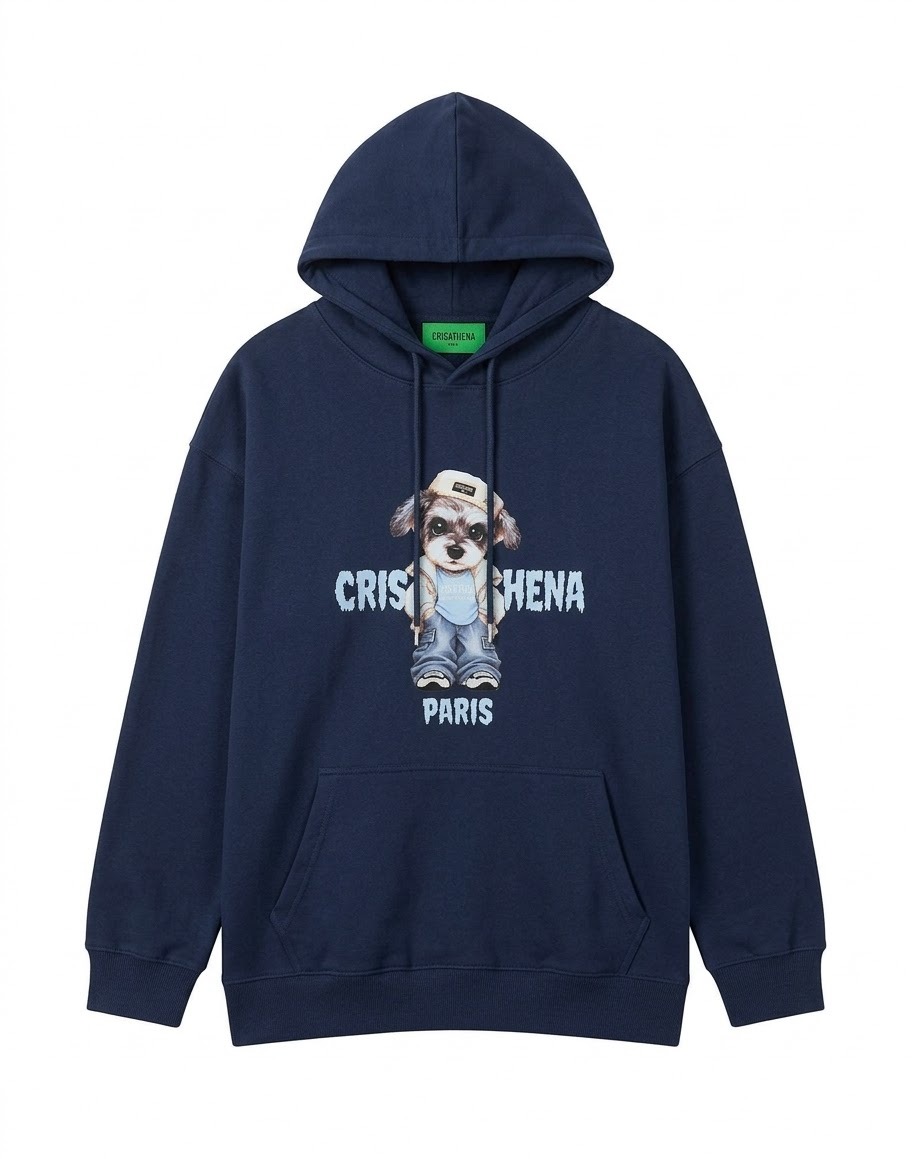 1009CT146-CRISATHENA-FH-「小動物特別收藏款」狗狗有帽衛衣 (A146 深藍色)