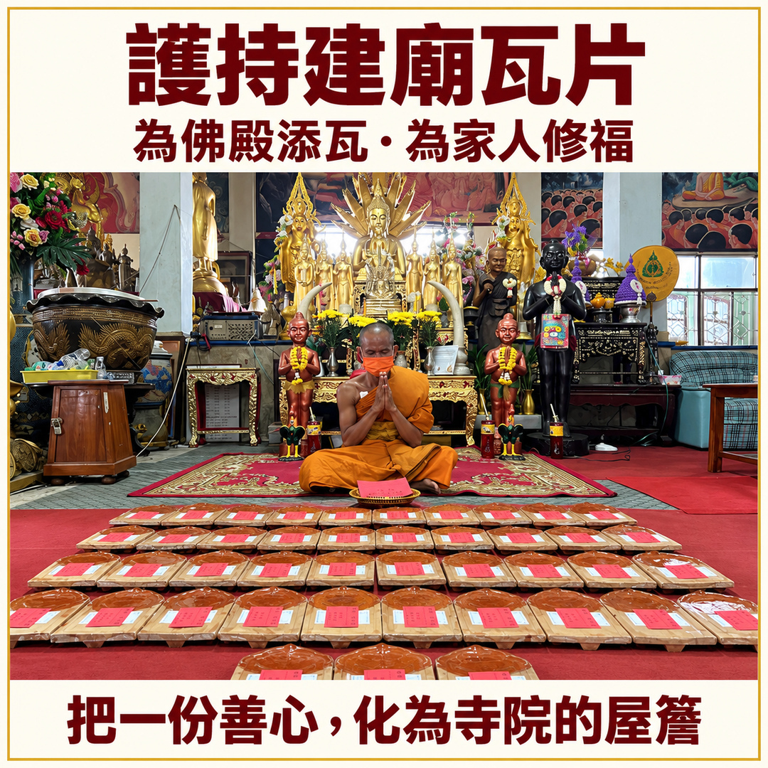 護持建廟瓦片|為佛殿添一份支持,也為心中珍惜的人寄託祝福。