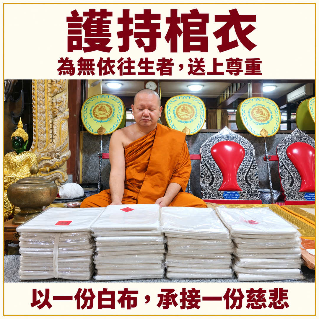 護持棺衣(裹屍布)|一份白布,承載對生命最後一程的尊重。