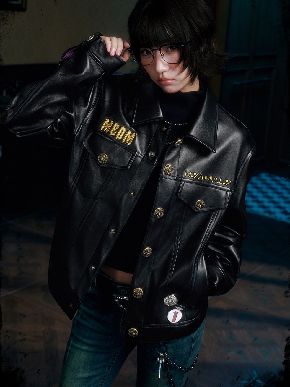 MEDM X Hunter × Hunter Collaboration Series: Phantom Troupe Spider-Man Lapel Leather Jacket
