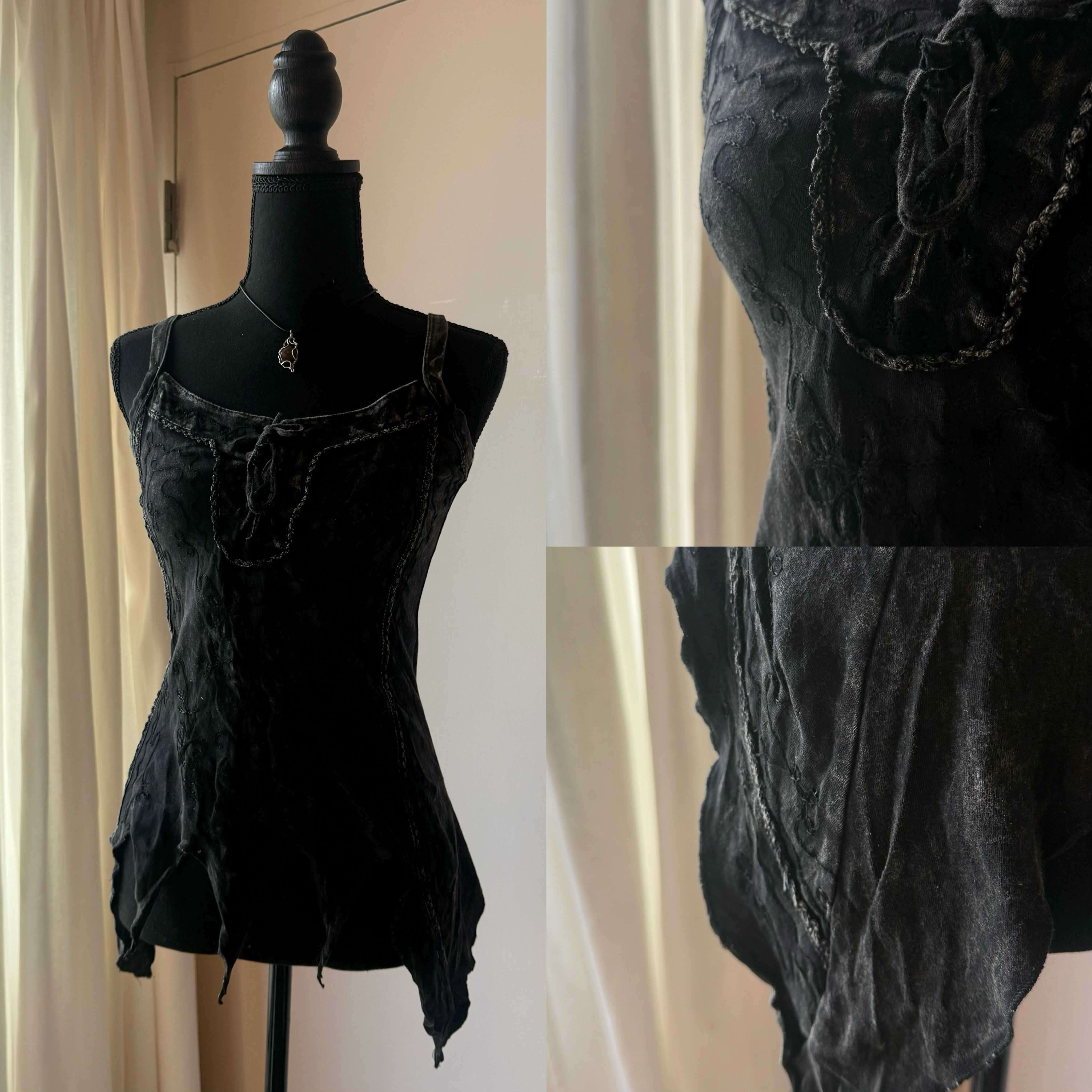 [原石] 尼泊爾手工服飾 植物染服飾 精靈裝 黑色