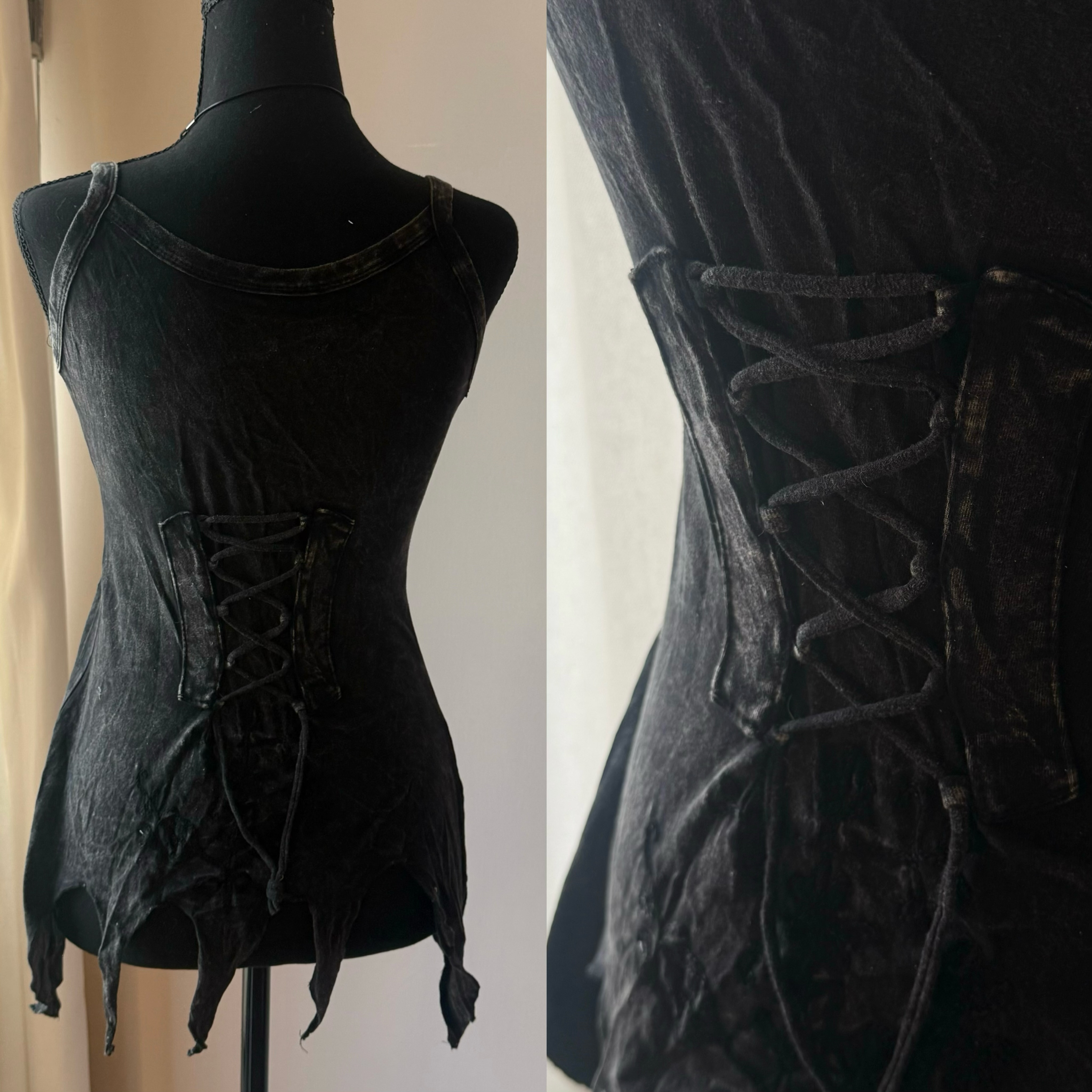 [原石] 尼泊爾手工服飾 植物染服飾 精靈裝 黑色