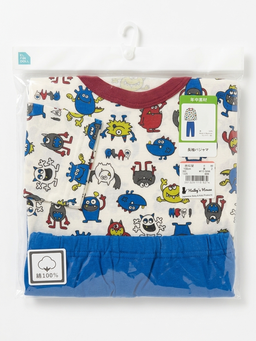 【Nishimatsuya】Colorful Graffiti Monsters Cotton Kids Pajamas Set
