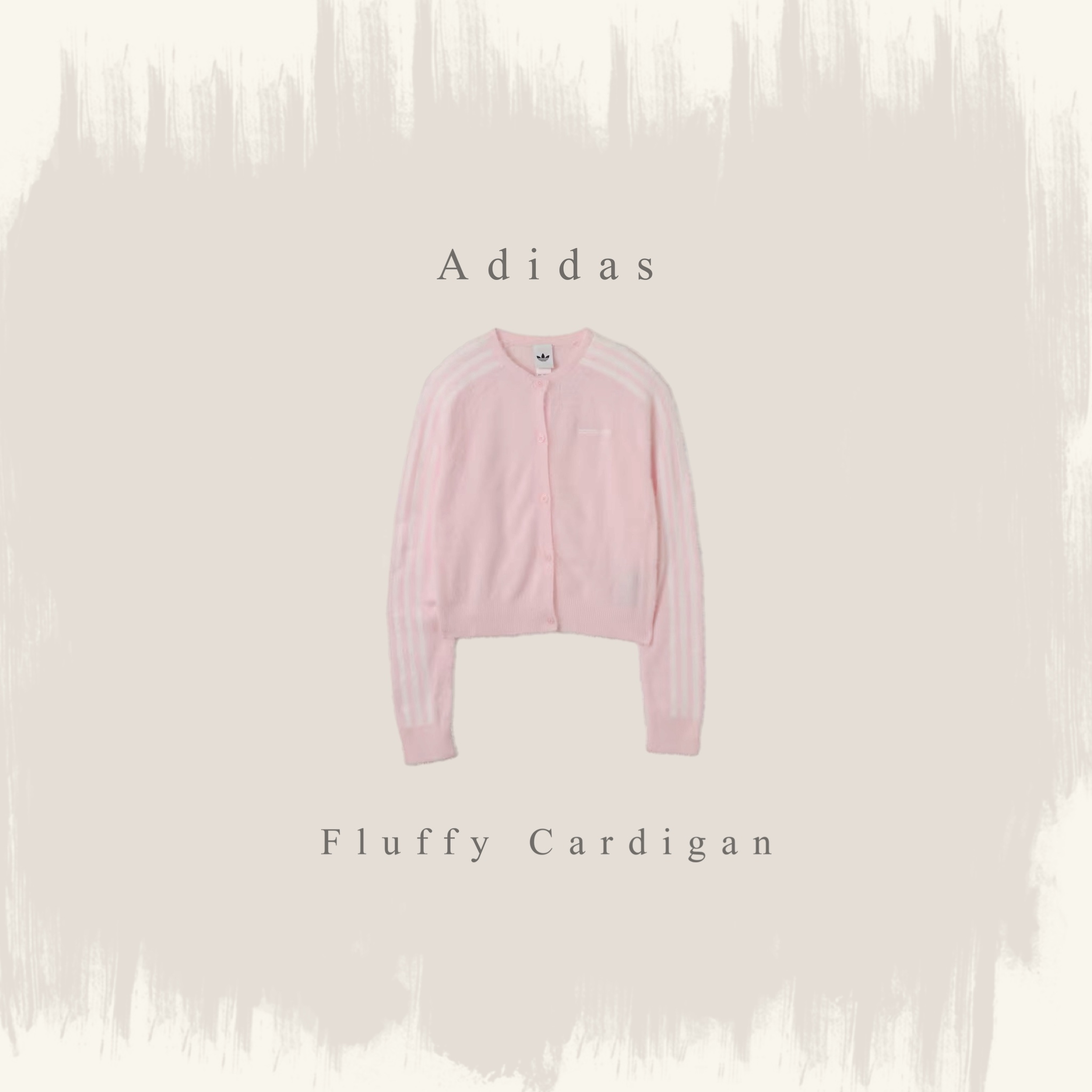 ADIDAS ORIGINALS FLUFFY CARDIGAN 淡粉 蓬鬆 短版 開襟衫 LC8163